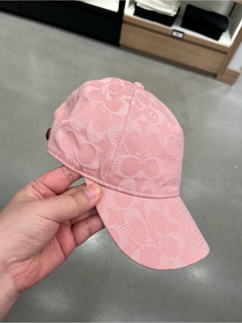 NWT Coach Unisex Signature Denim Baseball Hat Pink cotton Adjustable
